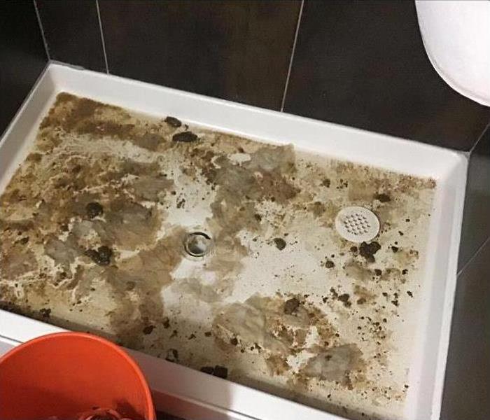 dirty shower pan 