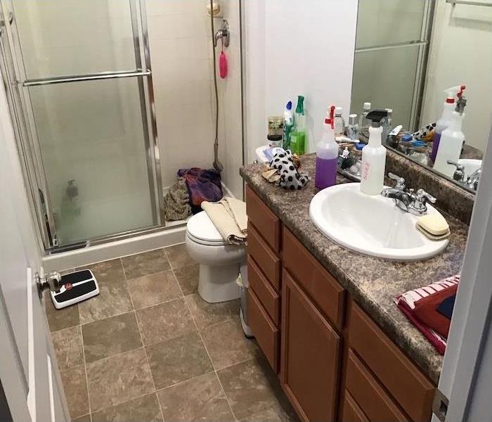 bathroom with water damage 